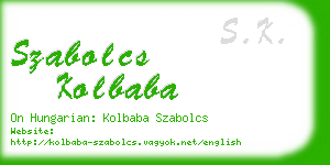 szabolcs kolbaba business card